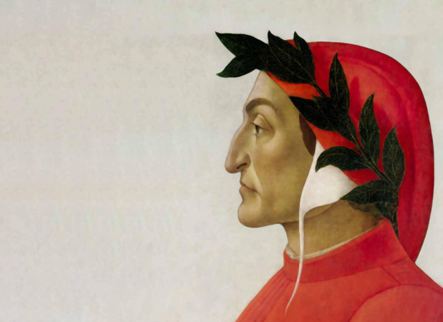 Posthumous portrait of Dante Alighieri by Sandro Botticelli, 1495 (edited image/Wikimedia Commons)